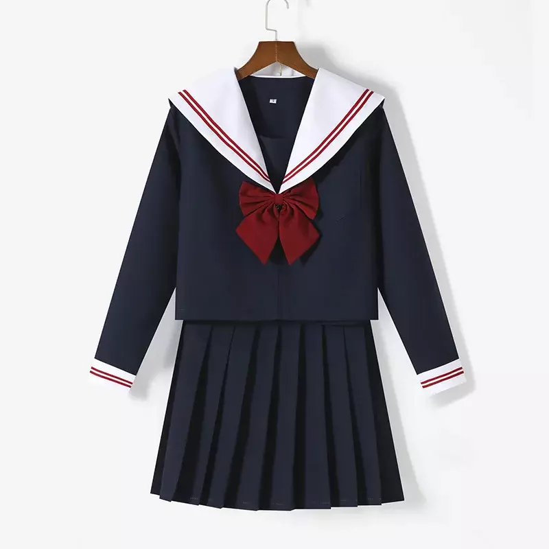 Vestido uniforme escolar japonês Lolita para mulheres, Traje Cosplay, Top de marinheiro, saia plissada, roupa para meninas, Anime japonês, senhora