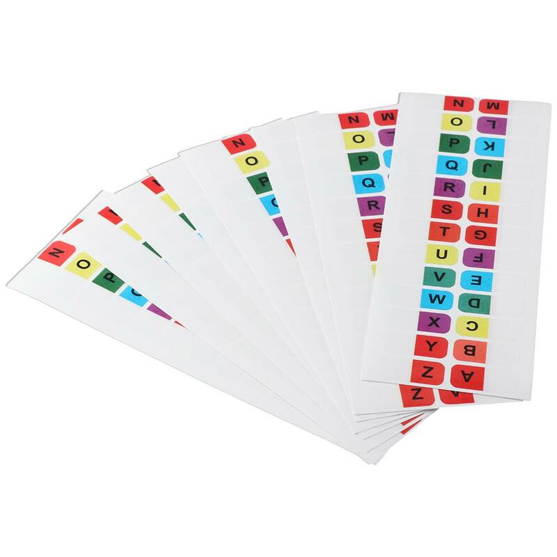 Auto-adesivo Multicolor Page Markers, A-Z Sticky Tabs, alfabeto pequeno, Tabs índice, 208pcs