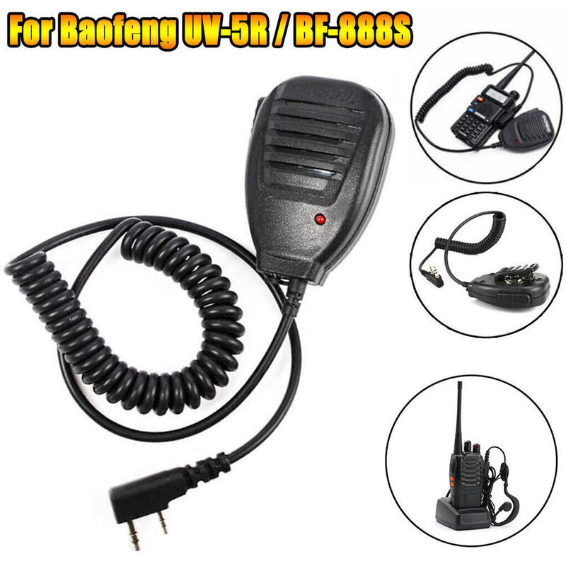 Baofeng-BF-UV5R, 888S, Microfone Portátil, Microfone de Ombro, K Cabeça, Transmissor Universal Walkie-Talkie