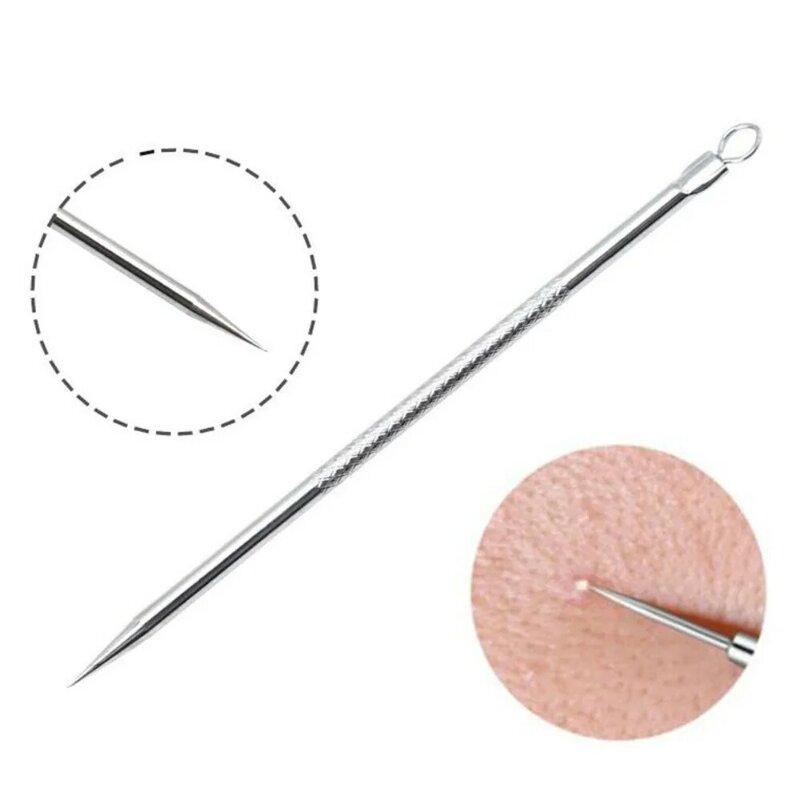 Novo aço inoxidável remover ferramentas de cuidados com a pele rosto cravo agulhas acne defeito extrator removedor cravo