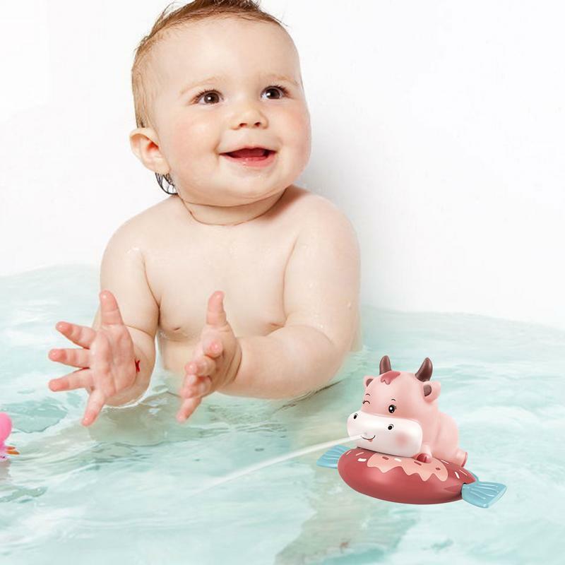 Giocattolo da bagno animali che spruzzano vasca da bagno Wind-up Cute Cow Toy giocattoli da bagno per bambini bagno giochi d'acqua giocattoli per vasca da bagno spiaggia