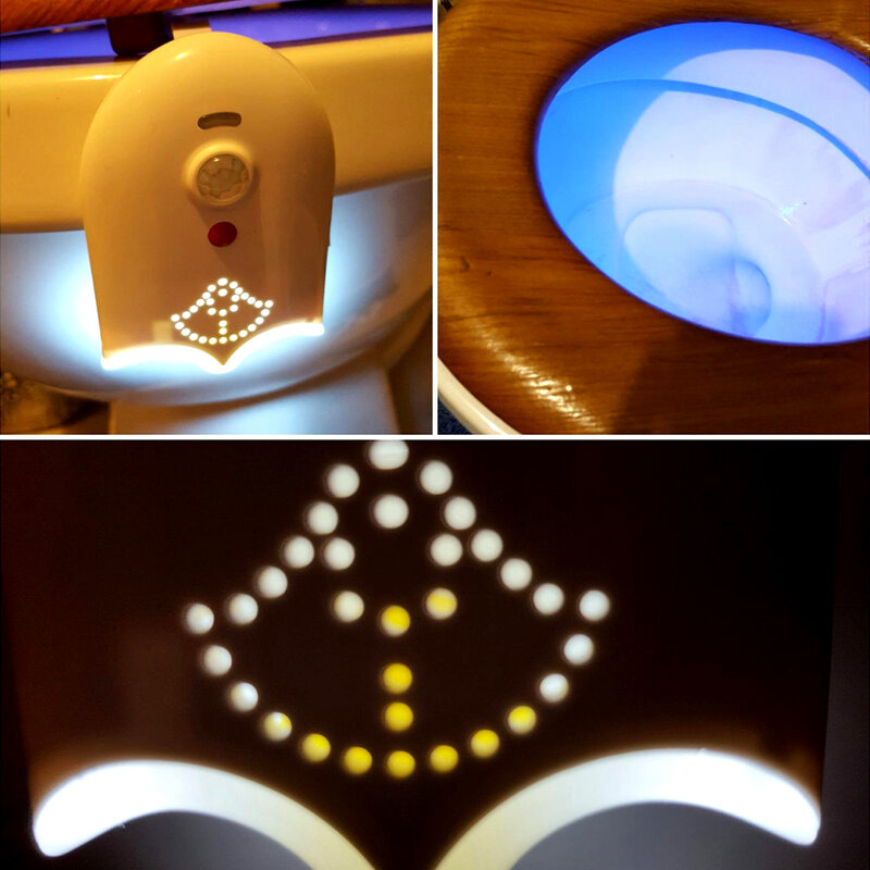 PIR czujnik ruchu światło nocne do toalety 16 kolorów LED ładowane na USB lampa podświetlenie muszla klozetowa oświetlenie do łazienki toalety