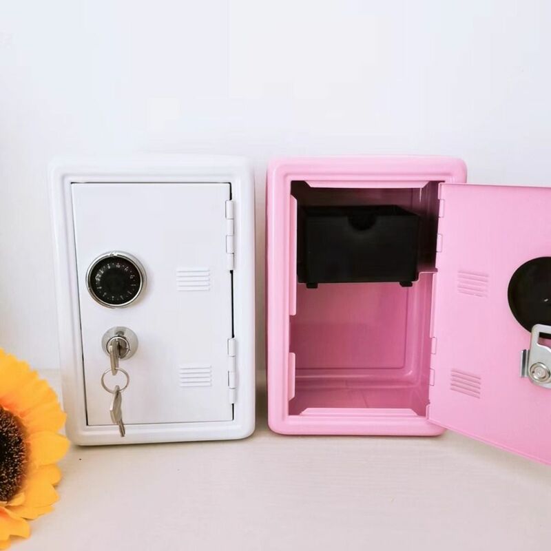 Mini Household Insurance Box, Vertical Metal Safe Key Cabinet, Creative Solid Color Desktop Decoração, Ferramenta de segurança