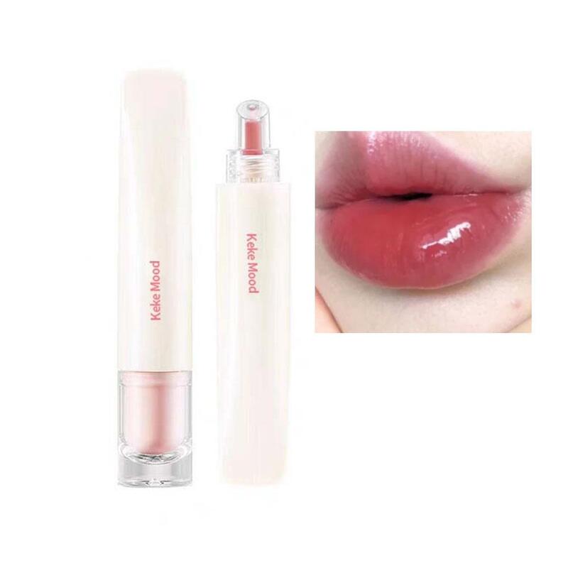 Hidratante Lip Gel para maquiagem labial suave Lip Gloss, Hidratante labial de vidro espelho longo, hidratante de essência La S9N6