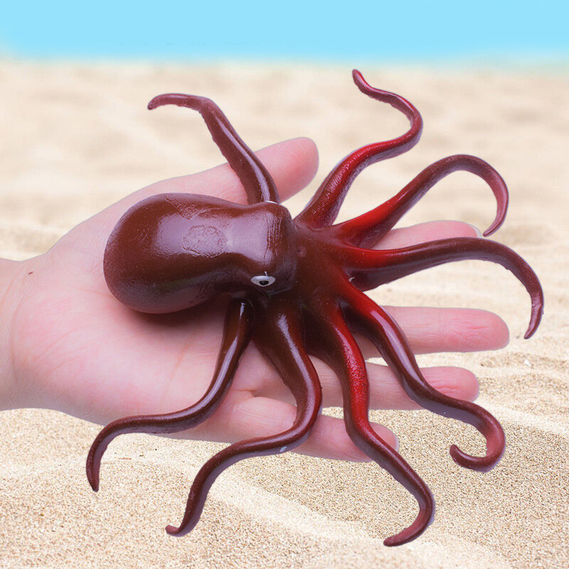 Children's Funny Toys Simulation Octopus Toy Model Soft Elastic Toys Animal World Decoration Squid Education Puzzle Cognition