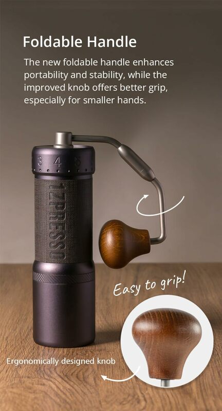1Zpresso J-Ultra Manual Coffee Grinder Iron Gray, Conical Burr, Foldable Handle, Magnet Catch Cup Capacity 40g,
