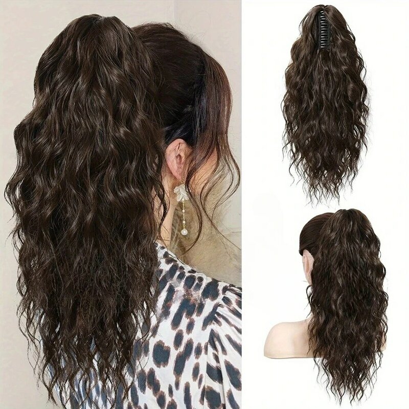 Модный синтетический конский хвост для азиатских женщин-Европейская кукурузная волна и пушистая заколка для волос удлинители волос 180 г/шт.