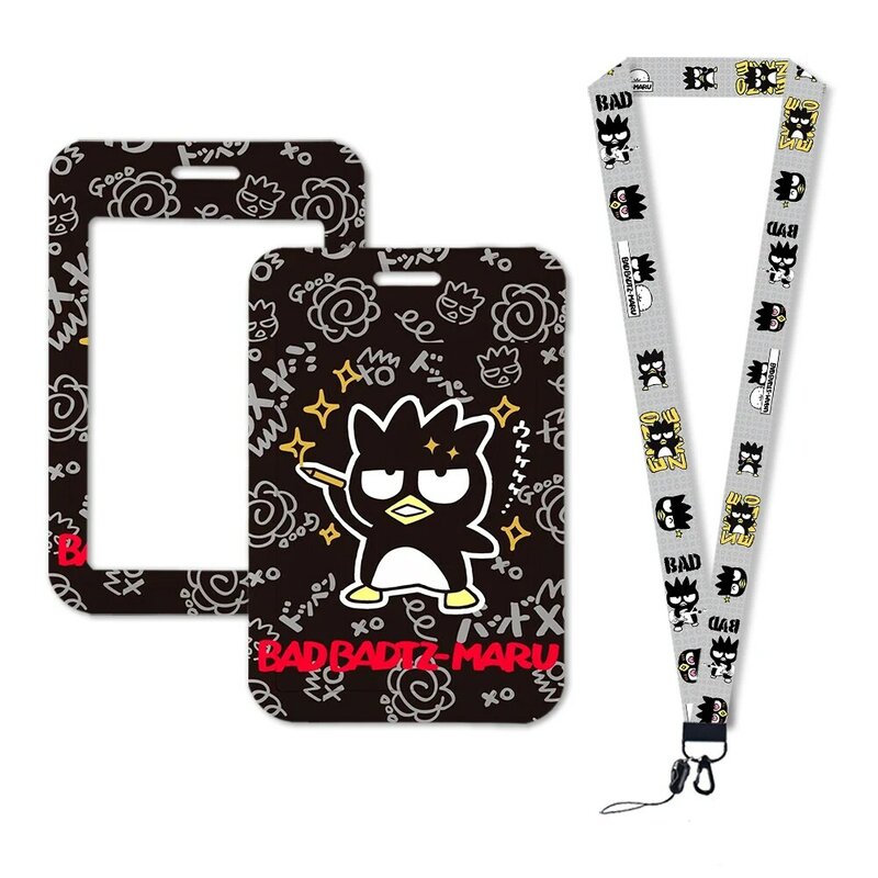 W Sanrio Lanyards Card Neck Strap Lanyards Holder BADTZ-MARU Hang Rope Accessories Boys ID Badge Holder Keychain