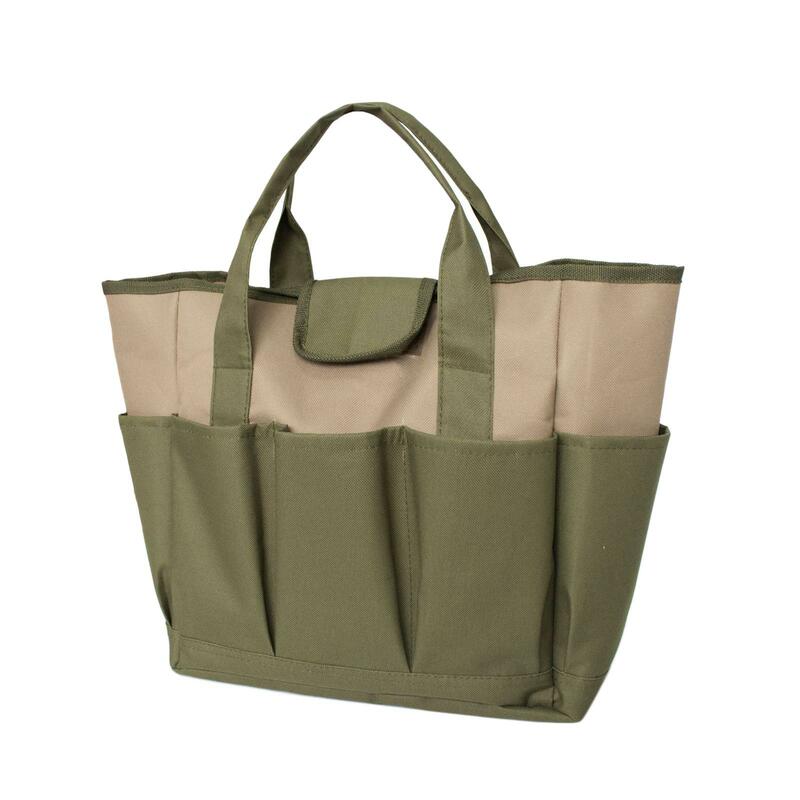 Kits de jardinagem com alça resistente, cesta de armazenamento de ferramentas manuais para garagem ou trabalho, bolsa com vários bolsos