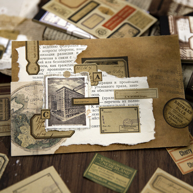 Etichette di bordo classiche Vintage materiale adesivi di carta diario Junk Journal Scrapbooking Card Making decorazione cancelleria di carta