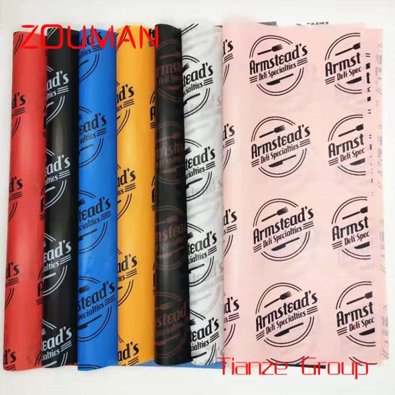 Custom , Logo Parchment Baking Grease proof Paper Custom Printed Greaseproof Food Wrapping Paper For Food Bread Packaging