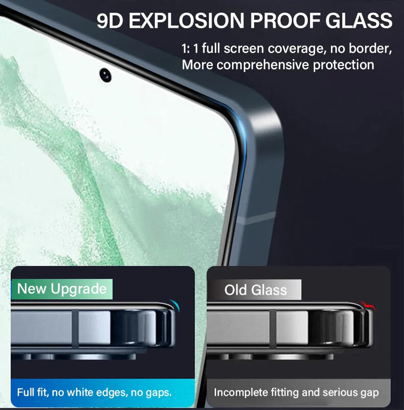 อุปกรณ์ป้องกันหน้าจอกระจกนิรภัย2ชิ้นสำหรับ Samsung Galaxy S24 S22 S21 S23 PLUS FE Note 20 S24Ultra ปลดล็อคลายนิ้วมือ S 24 5g