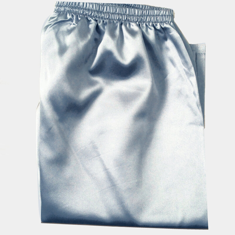 Мужская пижама атласные шелковые боксеры сексуальные Боксеры плавки гладкие шелковые пижамные шорты свободные мужские боксеры с разрезом шорты для отдыха