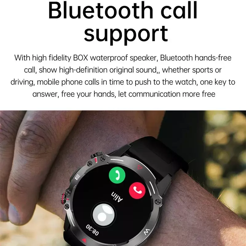 Jam tangan pintar HK87 pria, arloji cerdas olahraga luar ruangan, layar AMOLED panggilan Bluetooth suara AI, pelacak kebugaran 410mAh