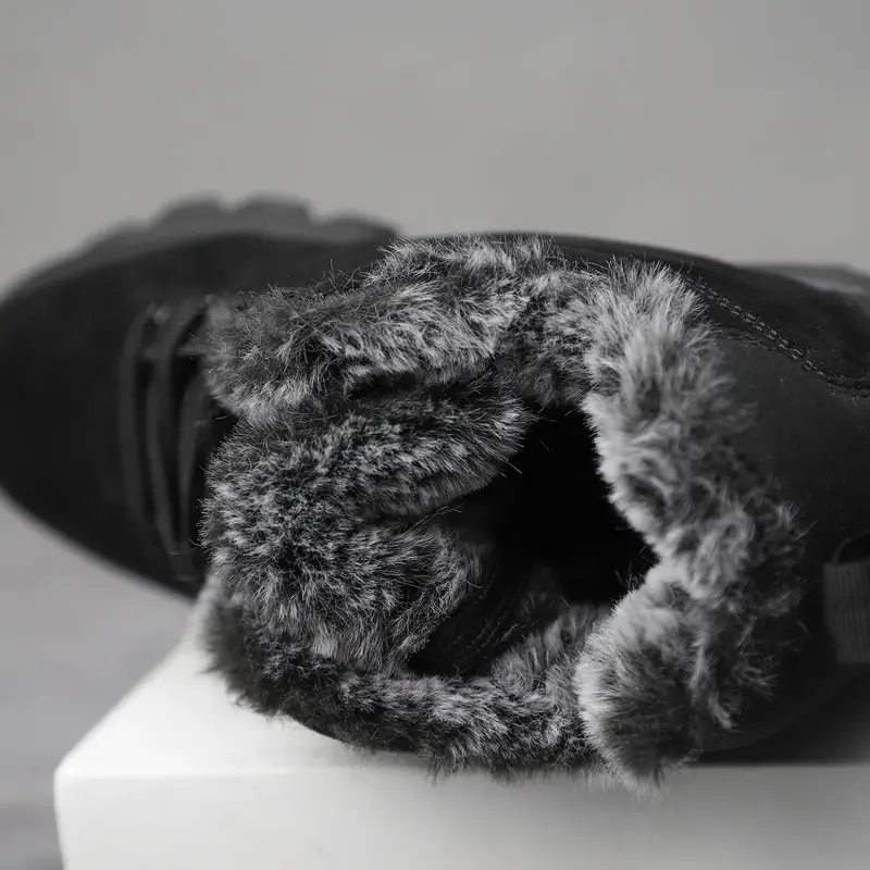 รองเท้าบูทลุยหิมะสำหรับผู้ชาย, รองเท้าผ้าใบน้ำหนักเบารองเท้าใส่เดินกลางแจ้งรองเท้าฤดูหนาวรองเท้าบูทหุ้มข้อสำหรับผู้ชาย