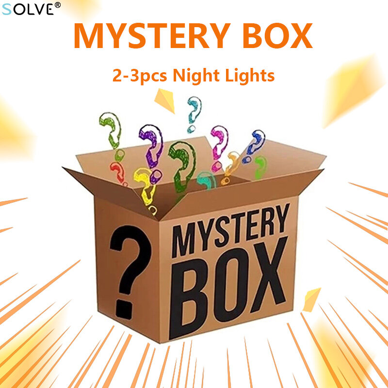 Solve Night Lights Surprise Box 2-3 шт. Лампы, отправленные случайным образом Sleep Light Mystery Lucky Box Дети Девочка и мальчик для подарков