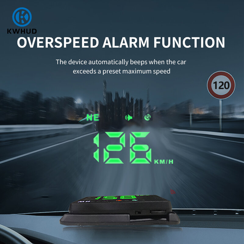 velocimetro digital para coche Velocímetro Digital GPS Universal H1 para coche, proyector de parabrisas HUD, pantalla frontal para todos los coches, camiones, autobuses, brújula, alarma de exceso de velocidad
