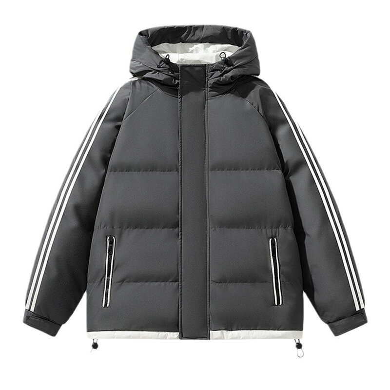 Jaqueta de carga acolchoada impermeável masculina, casaco masculino, Parkas pretas, moda, inverno