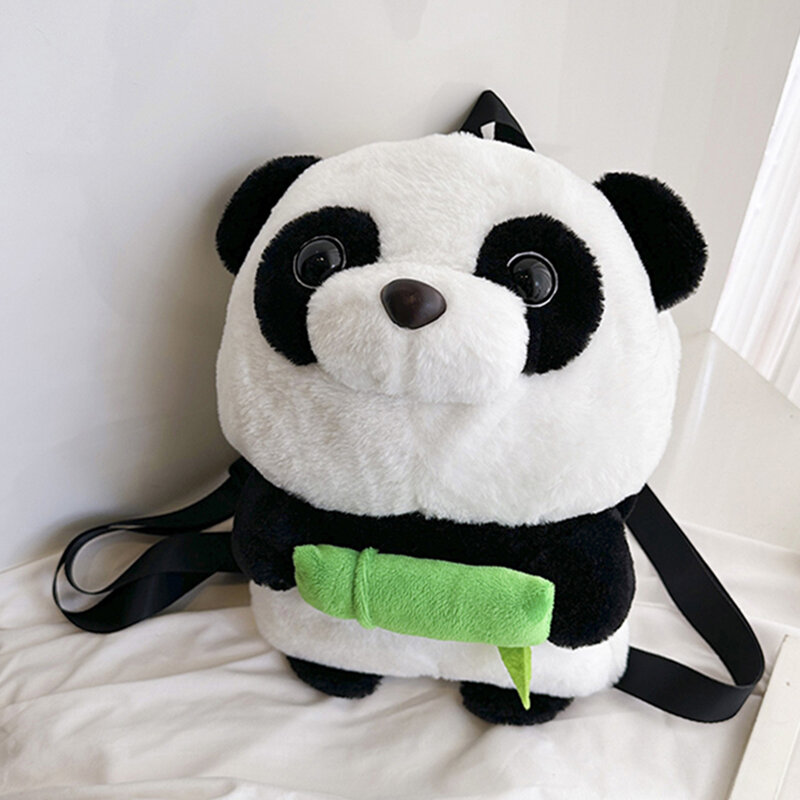 Милый рюкзак с животными панды, повседневный плюшевый рюкзак для девочек, модный простой регулируемый ремешок, милые детские Мультяшные подарки