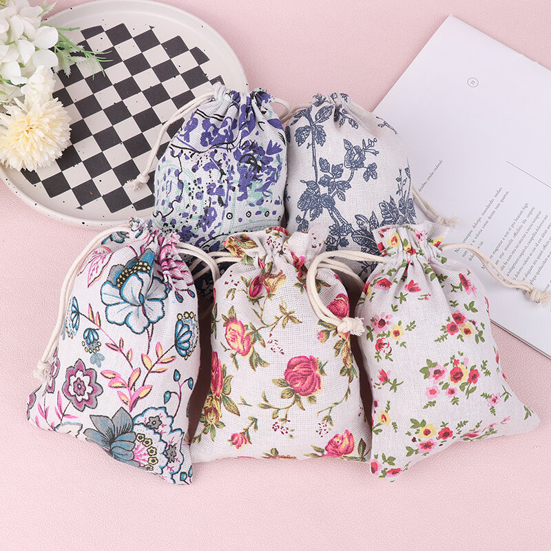 1Pc Cute Small Cloth Drawstring Gift Bag Woman Purse Handbags Jewelry Lipstick Cosmetic Tote Bags Storage Pouch String Bag