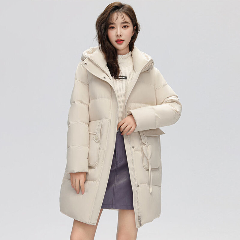 Chaqueta con capucha para mujer, abrigo cálido de invierno con temperamento de explosión, moda femenina para la nieve, 2023