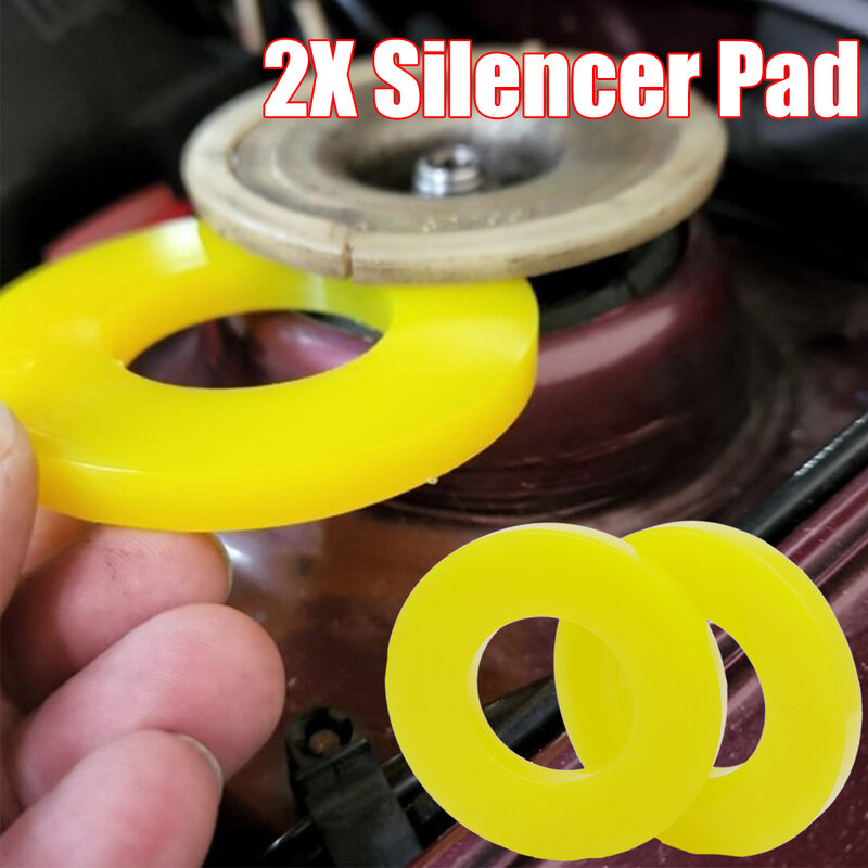 2X Silencer Pad Rubber Bushing Dampers Universal Front Strut Tower Mount Suspension Shock-Absorbing Bearing Washer Over Bumps