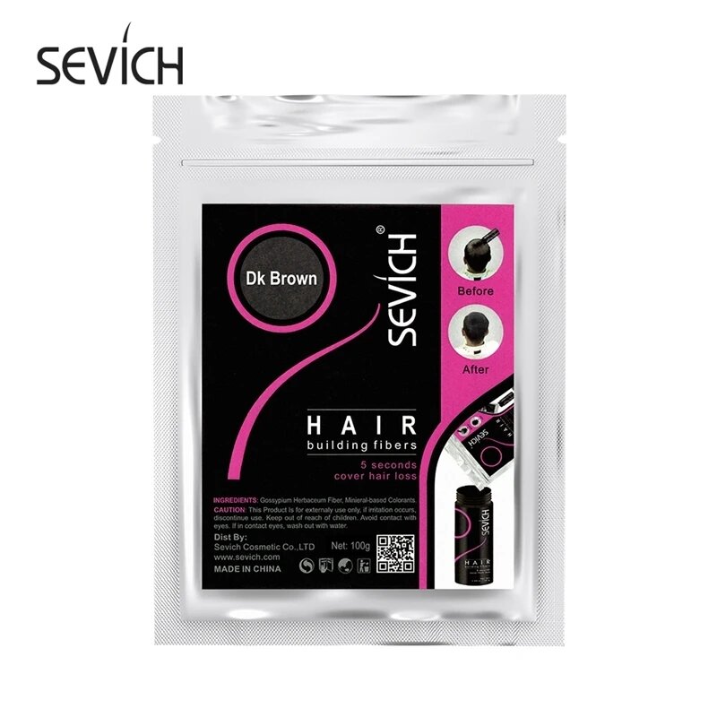 Sevich-fibras capilares de queratina para crecimiento instantáneo del cabello, polvo de fibra de construcción, producto para el cuidado del cabello, 10 colores, 50/100g