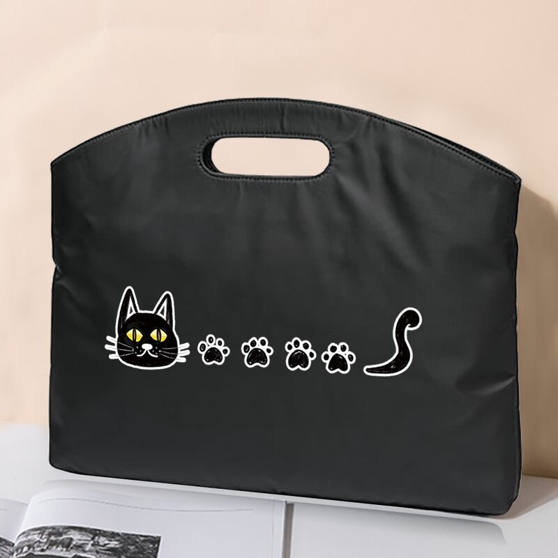 Business Briefcase Laptop Office Totes Case Handbag Footprints Series Printed Multifunctional Conference Material Document Tote