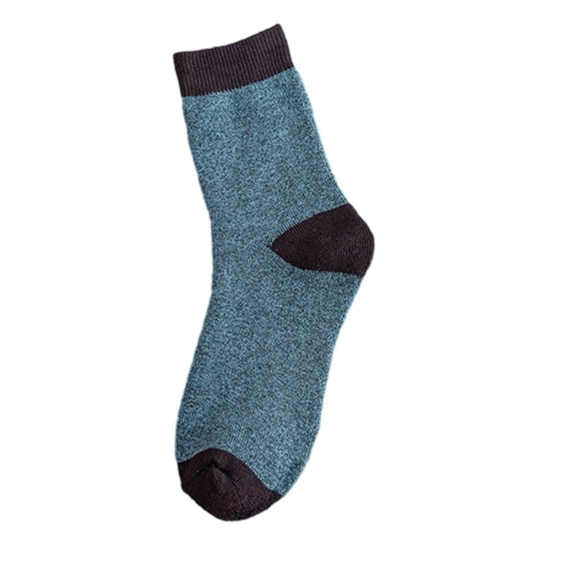 E15E 1 paire chaussettes en laine pour hommes, chaussettes randonnée chaudes, épaisses confortables, chaussettes douces