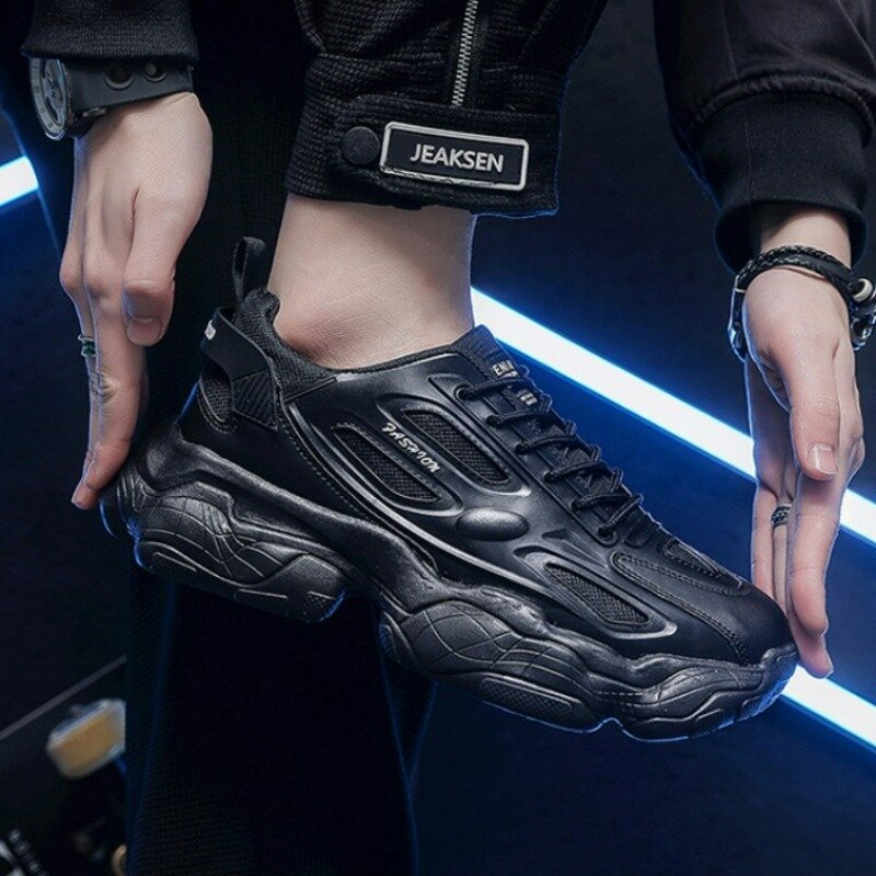 Heren Casual Schoenen 2024 Zwarte Mode Platform Schoenen Herfst Anti-Slip Gevulkaniseerde Schoenen Sneakers Voor Heren Кроссовки Мужские