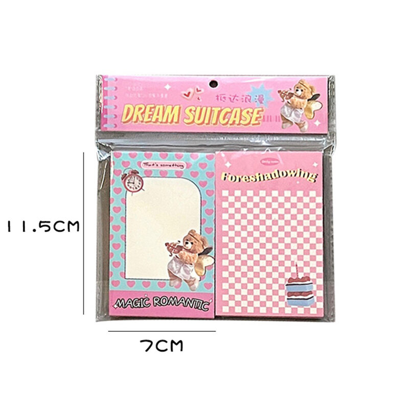 160 Sheets Note Office Message Paper Retro Bear Notepad Cute Stationery Notes Portable Notepad School Office Supplies