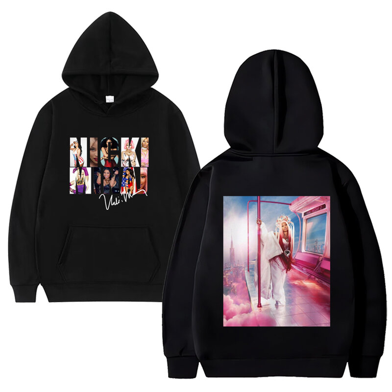 Rapper Nicki Minaj Pink Friday Graphics print felpa con cappuccio uomo donna Y2k felpa a maniche lunghe in pile allentato Casual pullover Unisex