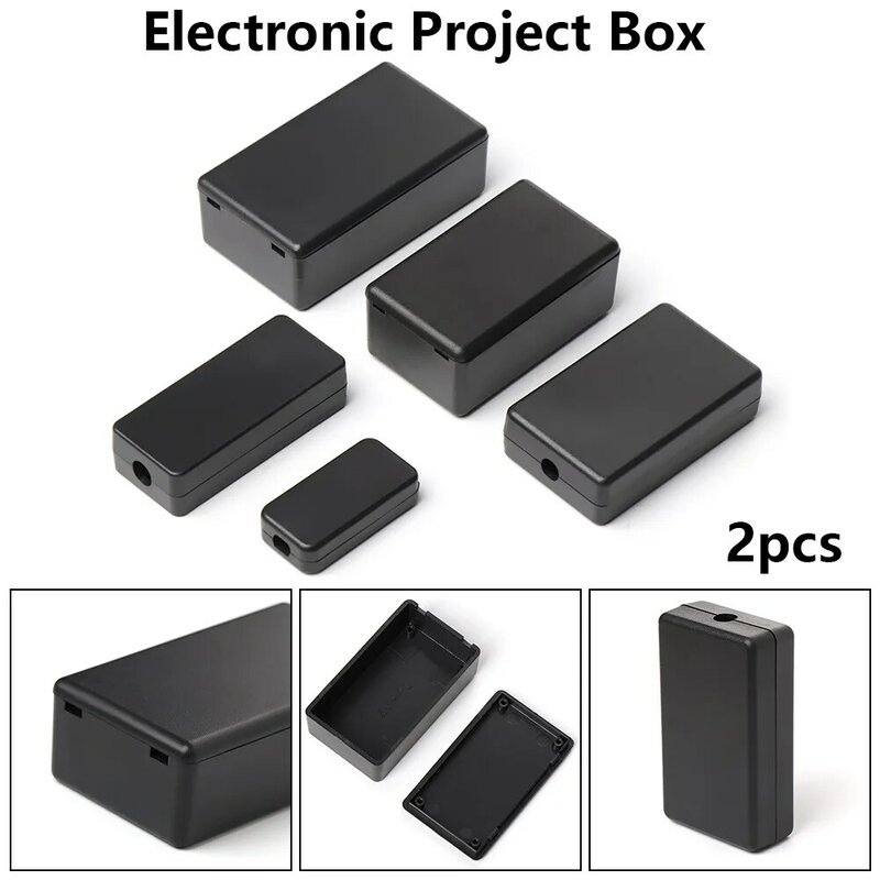Caja impermeable de plástico ABS para instrumentos de bricolaje, caja de almacenamiento para proyectos, suministros electrónicos, color negro, nuevo, 2 uds.