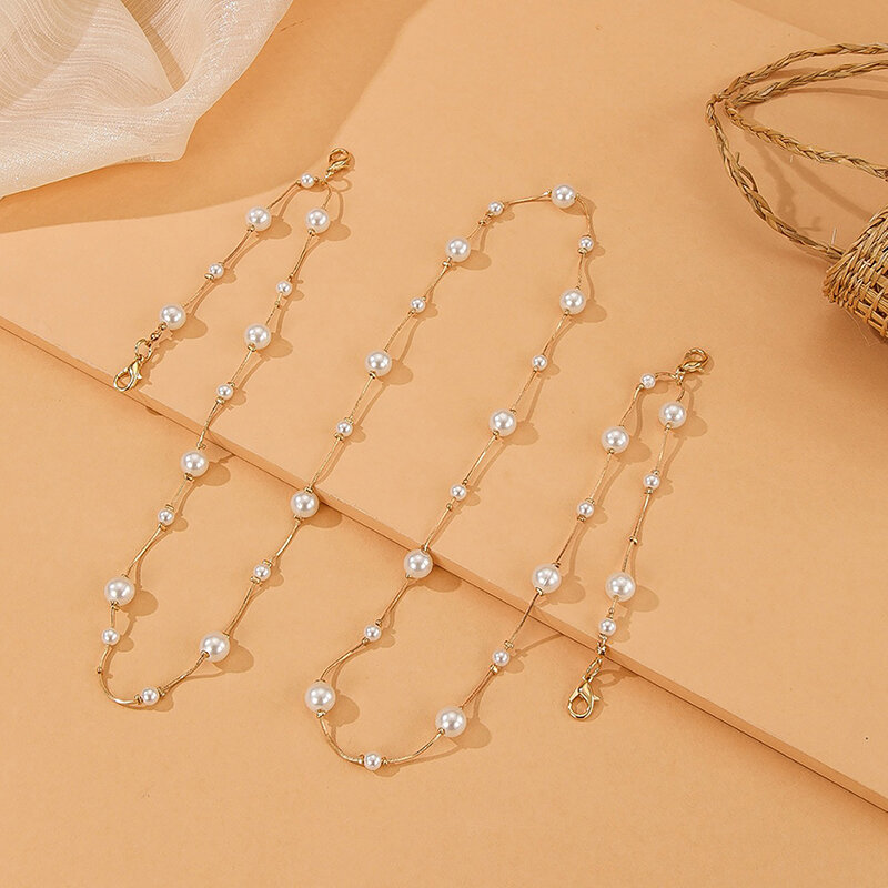 Sexy Vintage Aesthetic Belly Pearl Decor Body Chain Waist Chain Belt Streetwear Summer Women Fashion Body Jewelry