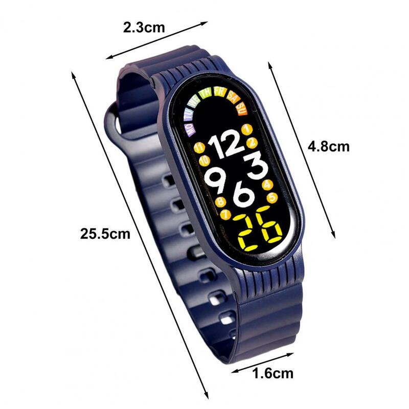 Cyfrowy zegarek LED cyfrowy wyświetlacz wygodny w noszeniu sterowania dotykowego o wysokiej wyrazistości dokładny czas przenośny elektroniczny zegarek dla studentów
