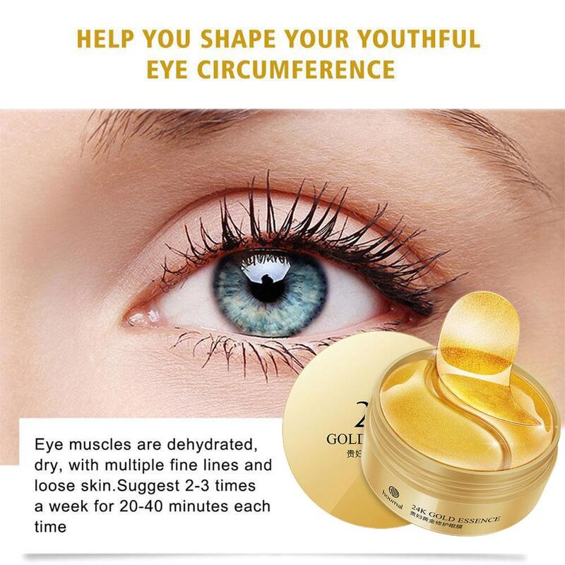 Algas dourado colagénio eye mask, anti-olheiras bolsas, hidratante, anti-rugas, tapa-olhos, produtos para cuidados da pele, 60pcs