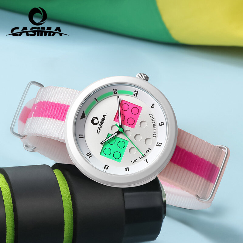 Modne zegarki damskie kolizja kolorów nylonowy pasek do zegarka mężczyzn na nadgarstek na co dzień kwarcowy sportowe zegarki na rękę para wodoodporne