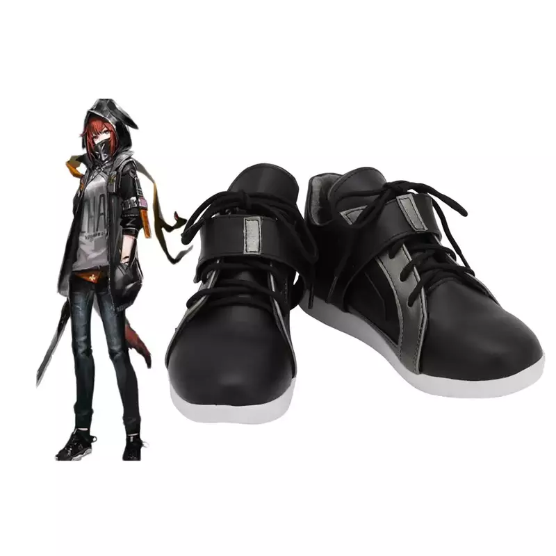 أحذية تنكرية من Arknights Crownslayer ، أحذية سوداء ، مصنوعة خصيصًا ، أي حجم