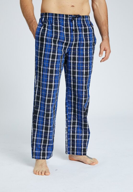 Мужские хлопковые штаны JupiterSecret, 3 шт. в клетку для сна и отдыха, пижамные штаны с карманами для всех сезонов