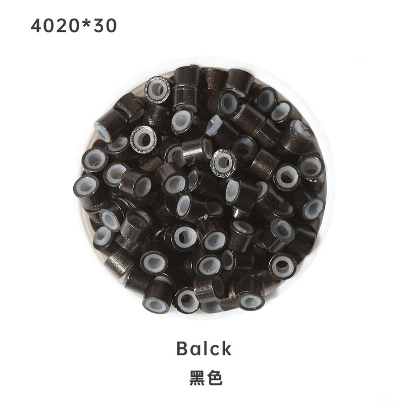 Outils d'extension de cheveux en silicone, micro anneau, lien, perle, outils, accessoires, 40x20x3mm, 1000 pièces