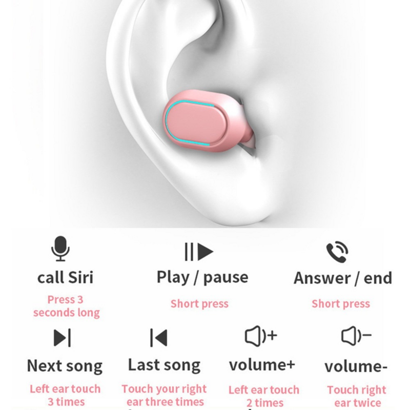 E7s tws drahtlose Kopfhörer 5.0 Bluetooth-Kopfhörer Hifi verlustfreie Sound-Headsets tragen wasserdichte Ohrhörer für alle Smartphones