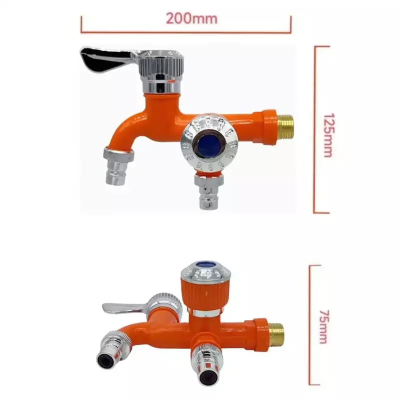 Universal Interface Faucet Double Outlet Dual Control Water Tap Home Bathroom Hose Irrigation Fitting Plastic Connector