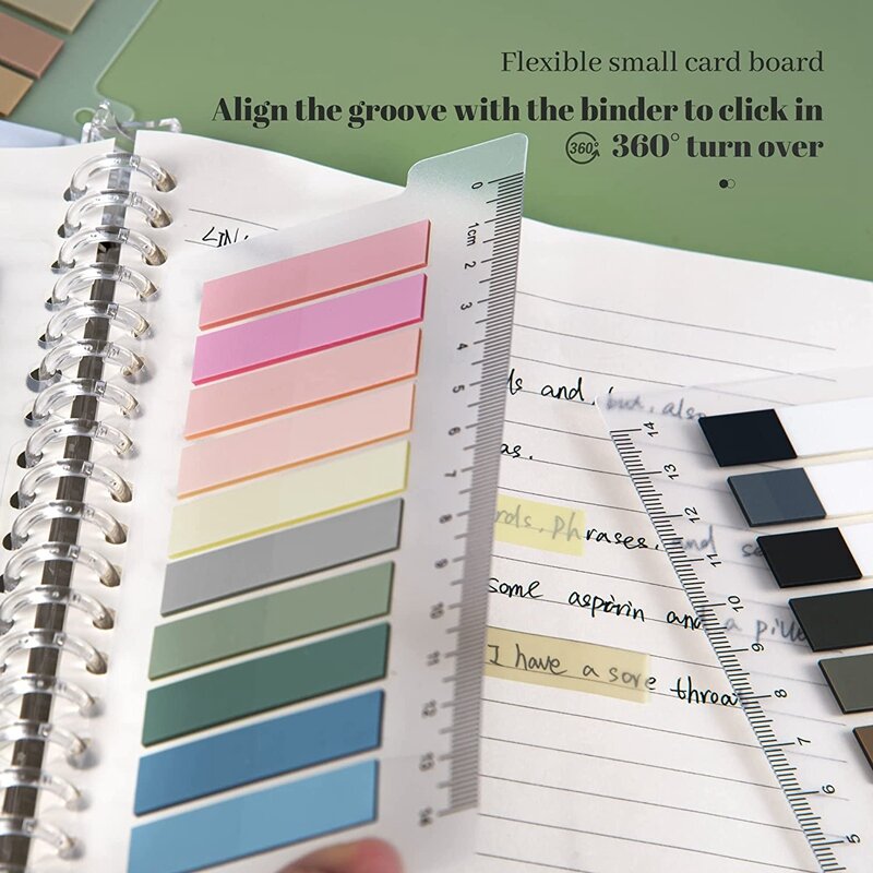 Morandi Colors Sticky Tabs, Tabs Strip Index, Marcadores de bandeira, Marcadores de página, 60 folhas diferentes, 7 folhas