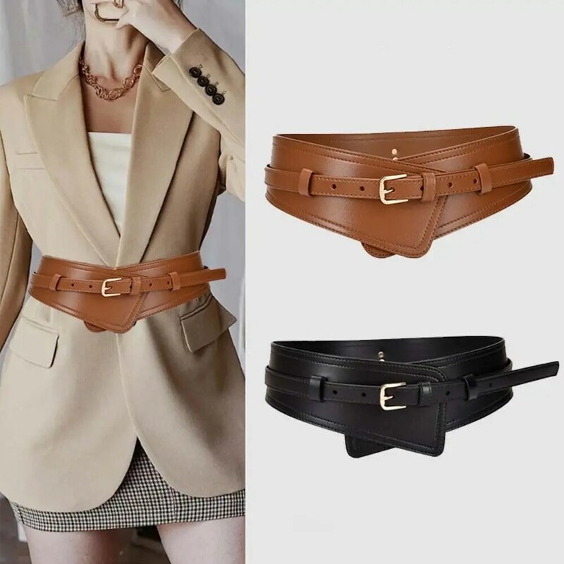 Corsetto cinture larghe cintura dimagrante in pelle Pu per le donne cinture elastiche in vita cinture con cinturino Bownot Dress Coat accessori