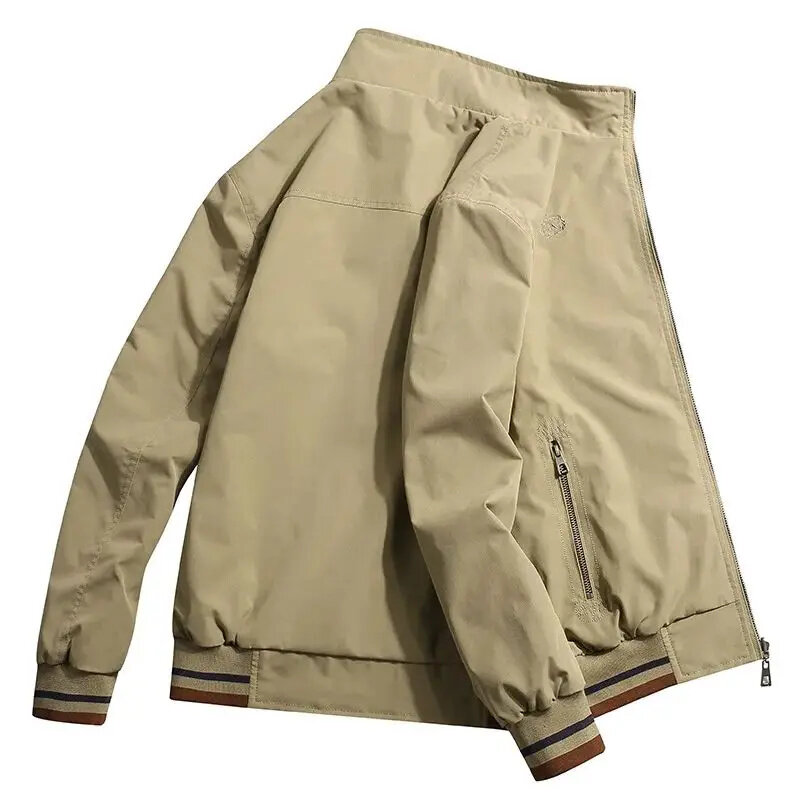 2024 baru jaket Bomber pria jaket kasual warna polos Slim Fit mode musim gugur bisbol pria jaket pakaian Chaquetas Hombre ukuran M-5Xl