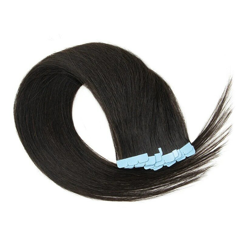 Pita rambut Mini pirang 60 dalam ekstensi pita rambut manusia dalam ekstensi rambut pita mulus alami pada rambut 10 buah/Pak untuk rambut samping