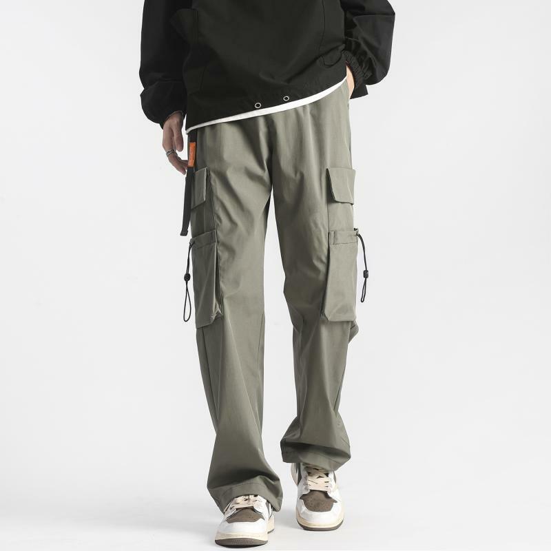 2023 New Waterproof Rush Pants Men's Casual Solid Color Trend Cargo Pants Casual Fashion Versatile Loose Korean Pants 5Xl