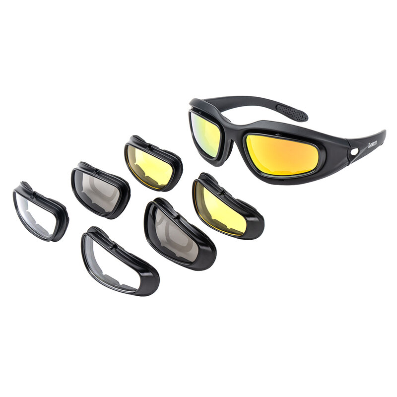 KEMiMOTO نظارات الدراجات النارية UV400 الاستقطاب النظارات الشمسية لاطلاق النار حماية العين يندبروف موتو نظارات مكافحة الضباب للدراجات