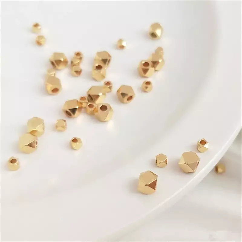 14 Karat vergoldete Eck perlen Polygon scheibe, lose Perle, separate Perle DIY hand gefertigtes Perlen material, erstes Zubehör