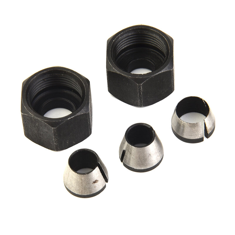 High Quality Router Bit Collet Trimmer Collet Chuck 5pcs/set Carbon Steel Chuck Router Bit Engraving Shank Adapter